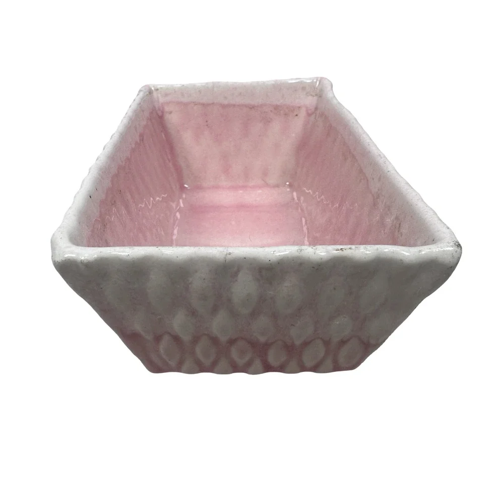 Vintage Cookson Pottery Planter MCM Rose Pink Drip‎ Glaze Mid-Century Modern 296